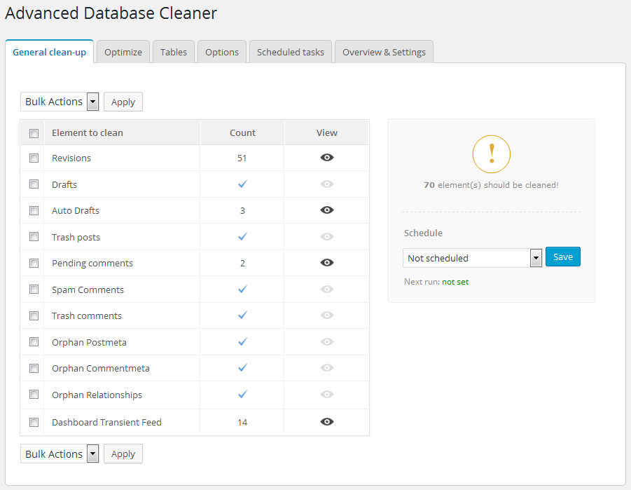 Advanced Database Cleaner Download Free Wordpress Plugin 3