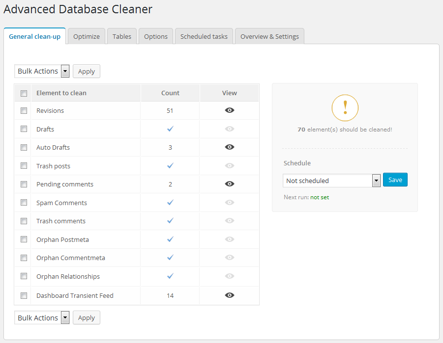 Advanced Database Cleaner Download Free Wordpress Plugin 5