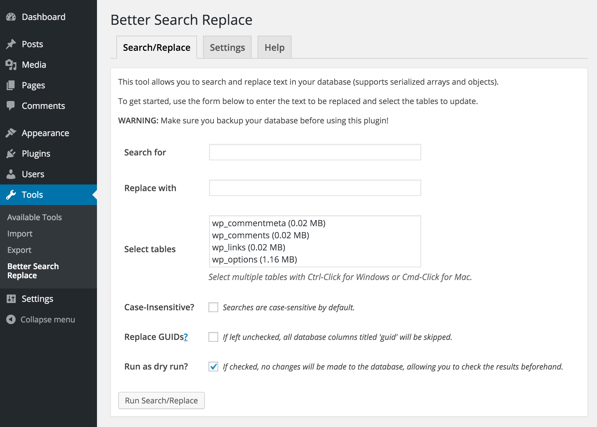 Better Search Replace Download Free Wordpress Plugin 1