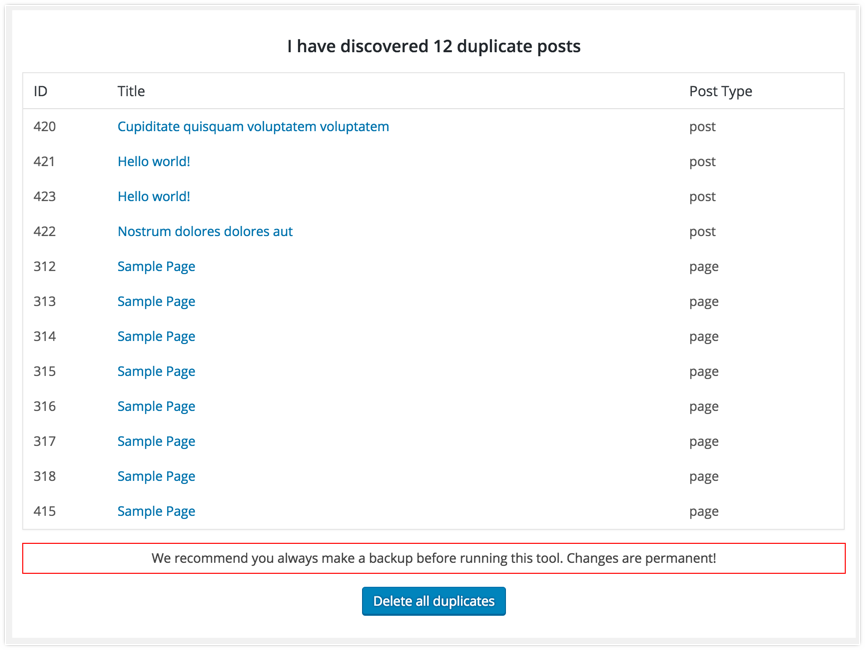 Delete Duplicate Posts Download Free Wordpress Plugin 4