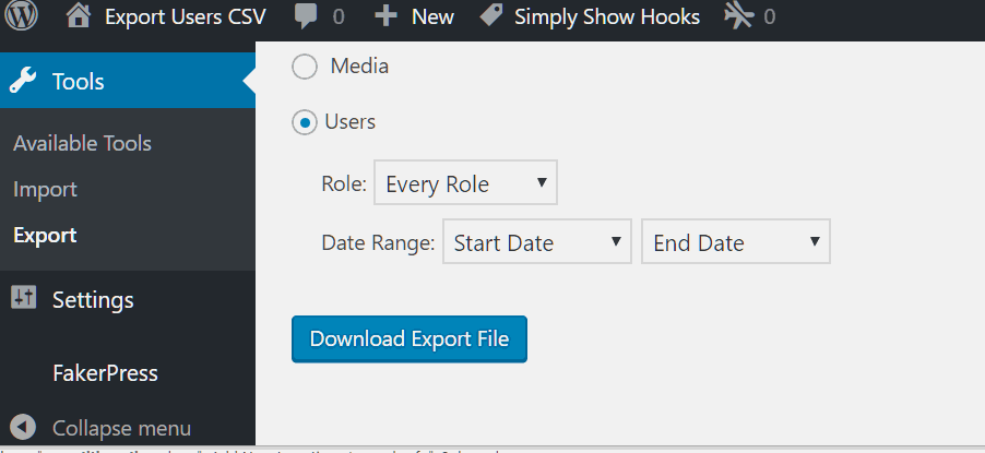 Export Users to CSV Download Free Wordpress Plugin 3
