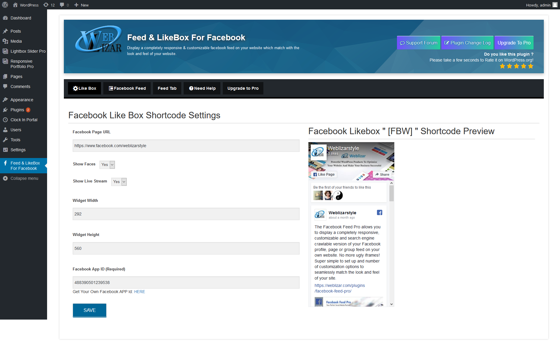 Feed & LikeBox For Facebook Download Free Wordpress Plugin 1