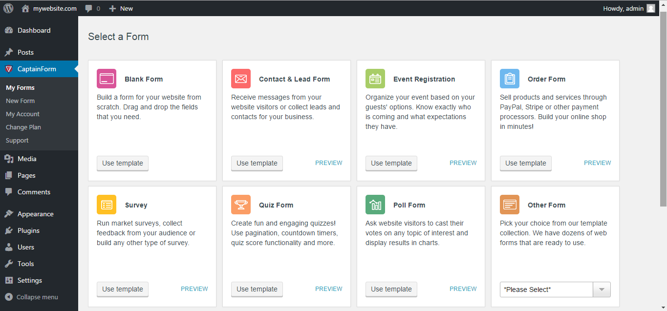 Forms by CaptainForm – Form Builder for WordPress Download Free Wordpress Plugin 1
