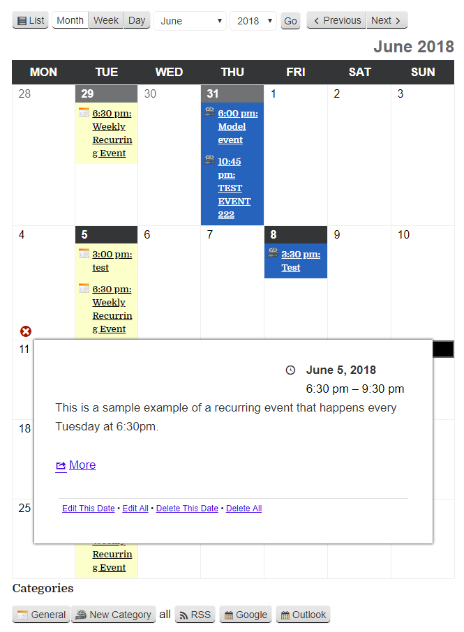 My Calendar Download Free Wordpress Plugin 1