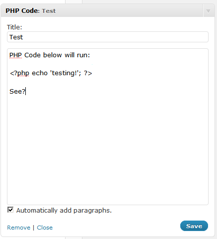 PHP Code Widget Download Free Wordpress Plugin 2