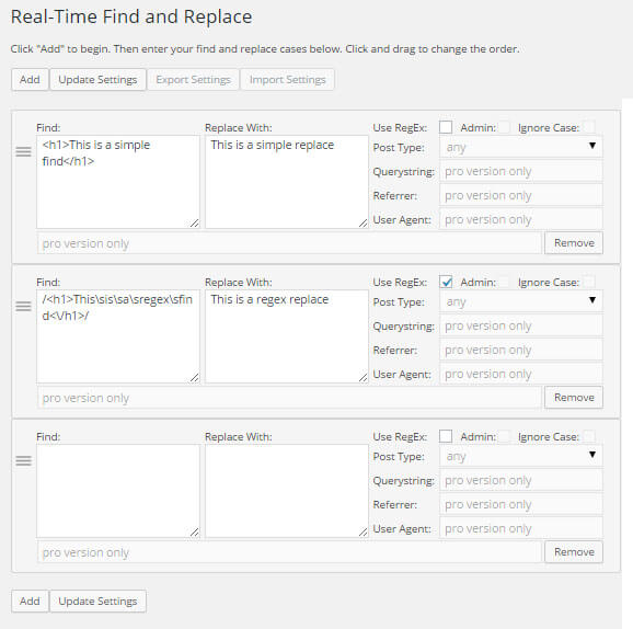 Real-Time Find and Replace Download Free Wordpress Plugin 4