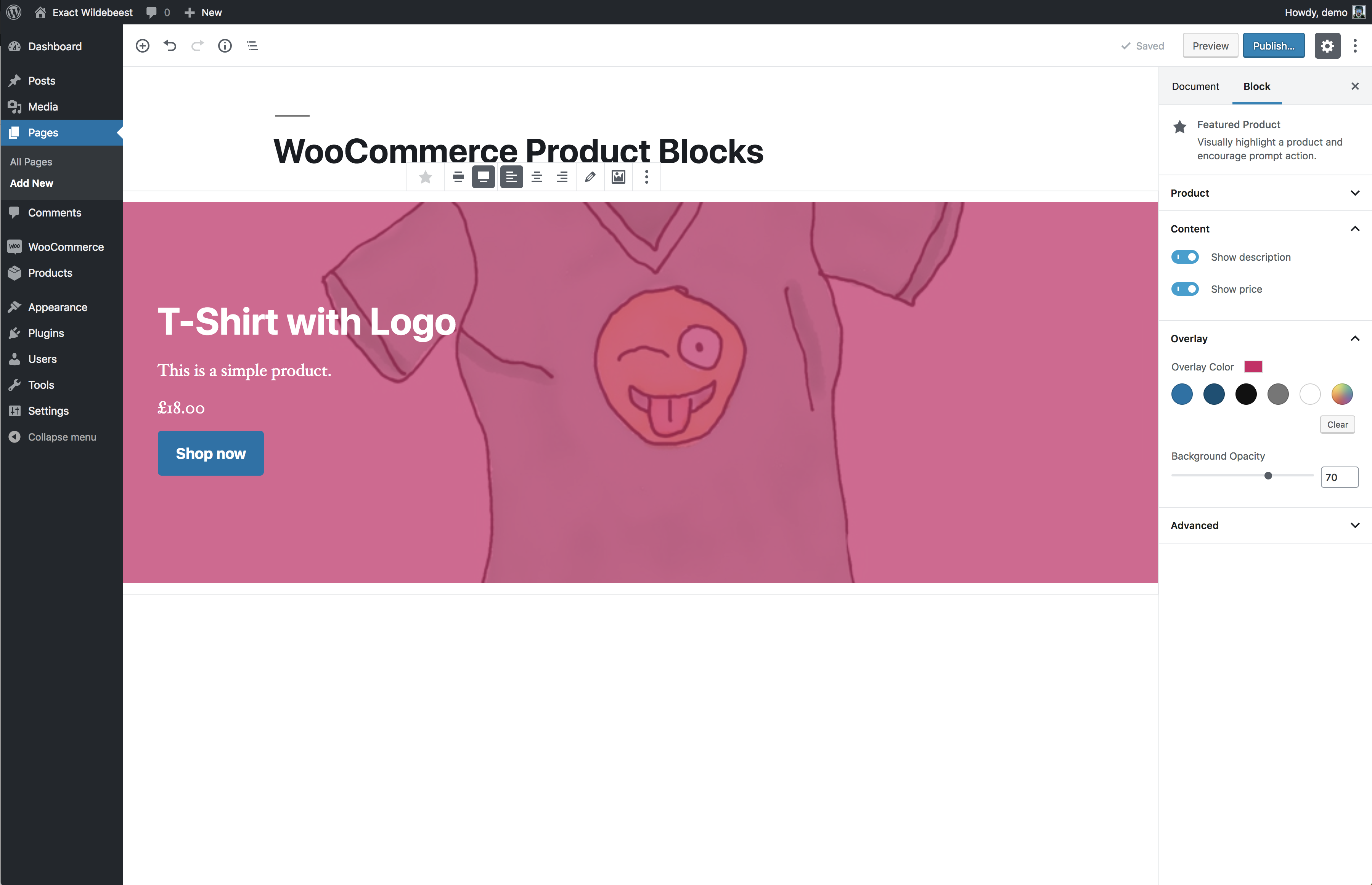 WooCommerce Gutenberg Products Block Download Free Wordpress Plugin 2