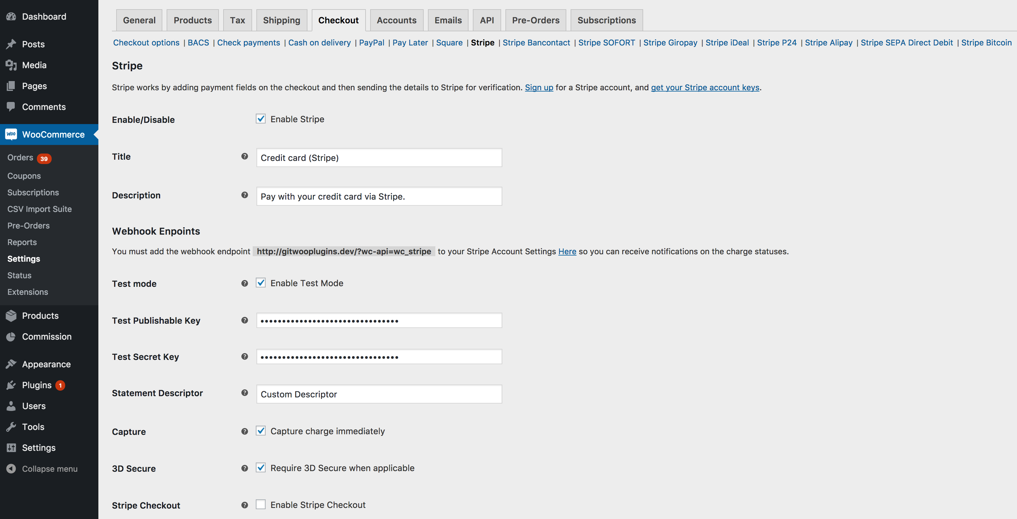 WooCommerce Stripe Payment Gateway Download Free Wordpress Plugin 5