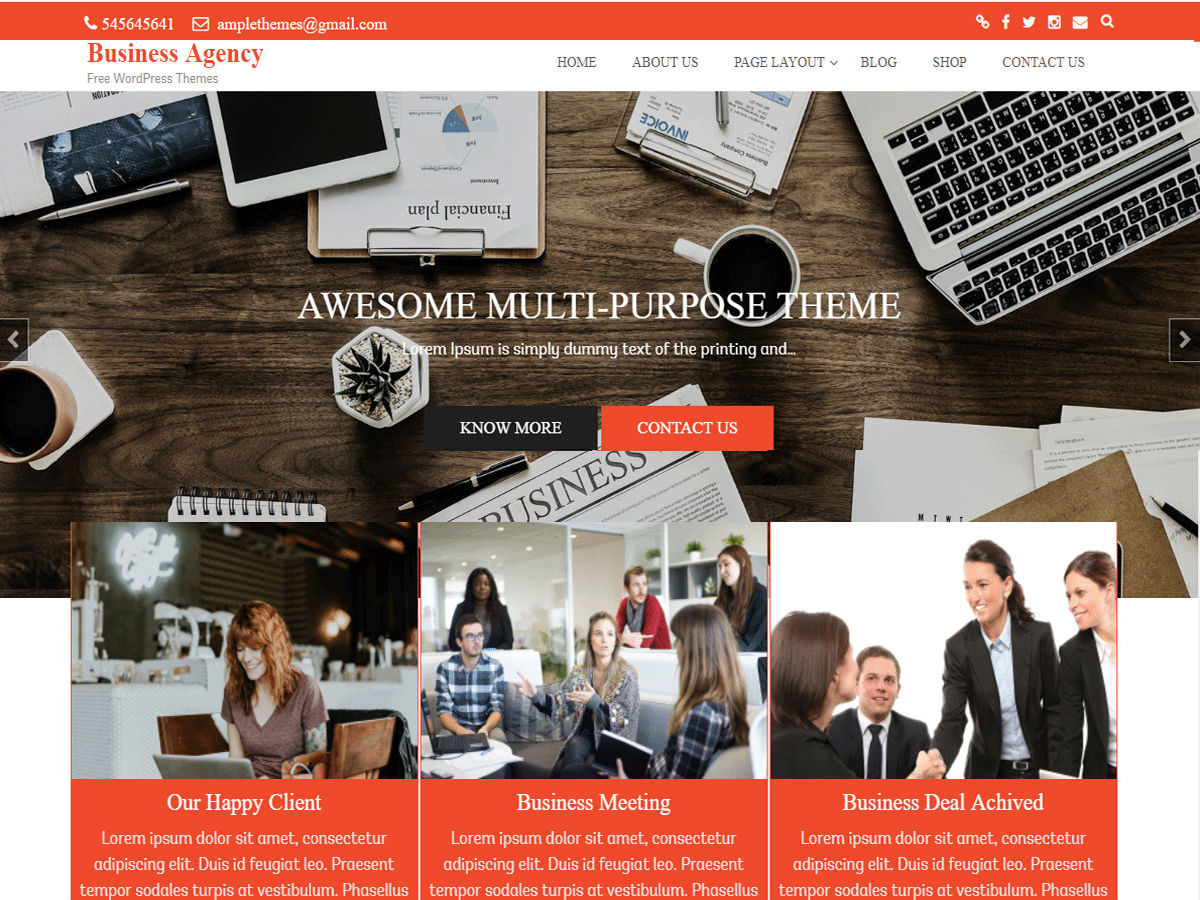 Business Agency Download Free Wordpress Theme 1