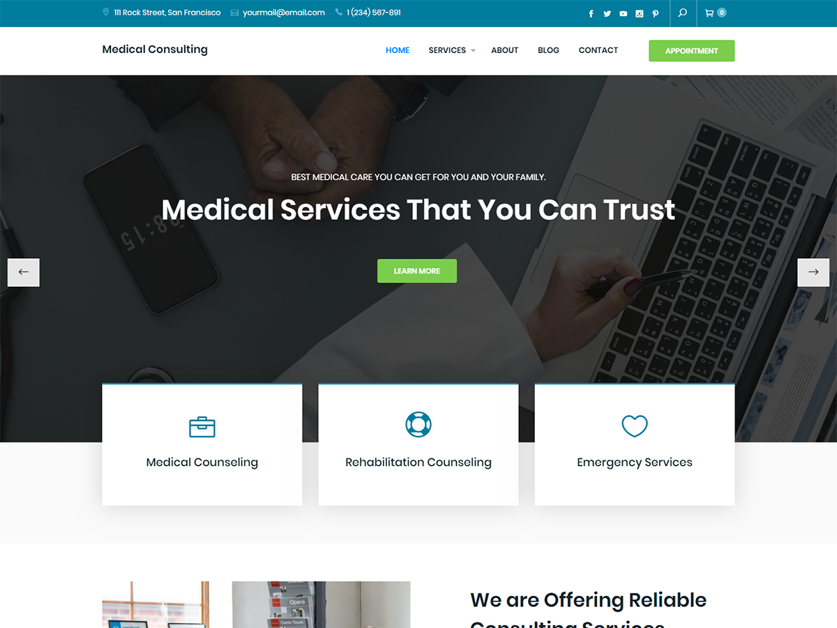 Medical Consulting Download Free Wordpress Theme 2