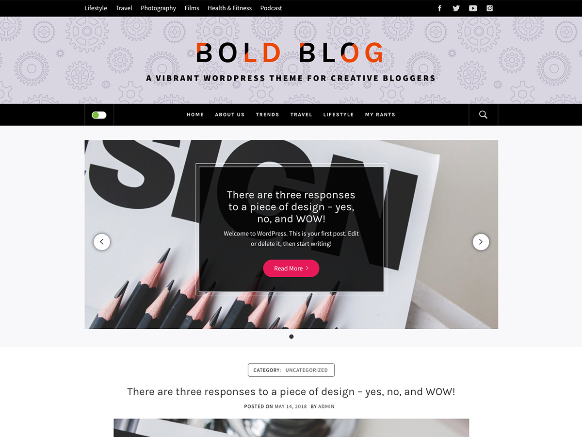 Bold Blog Download Free WordPress Theme