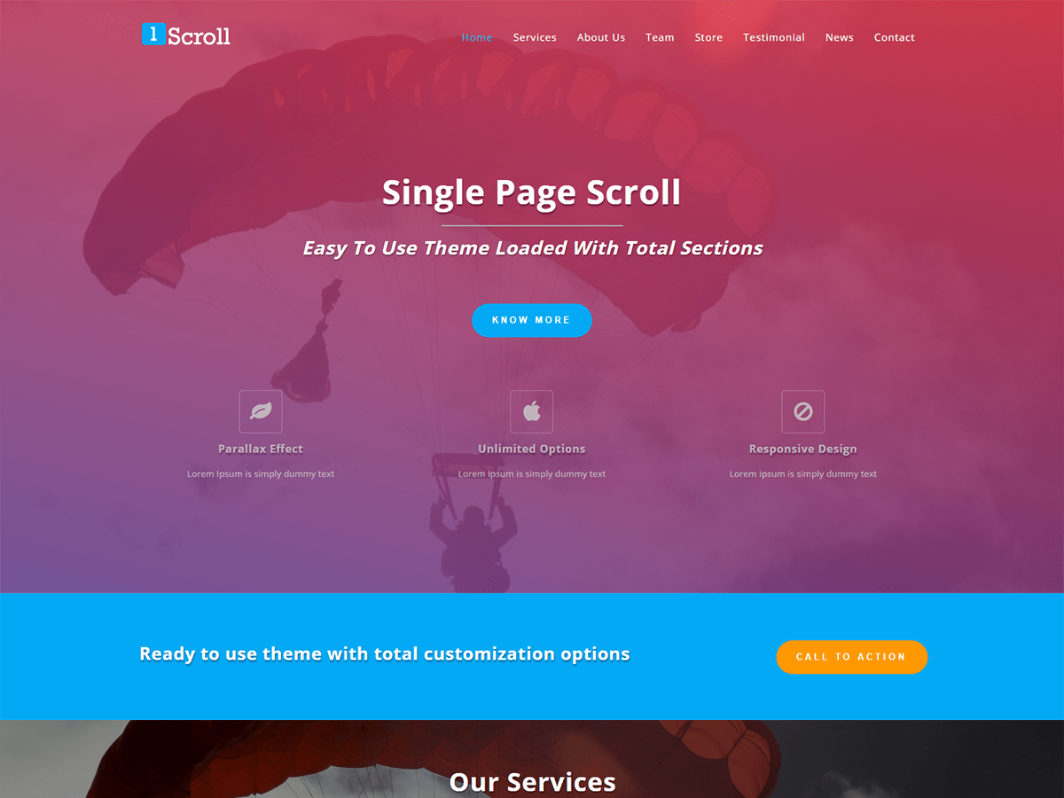 Single Page Scroll Download Free Wordpress Theme 5