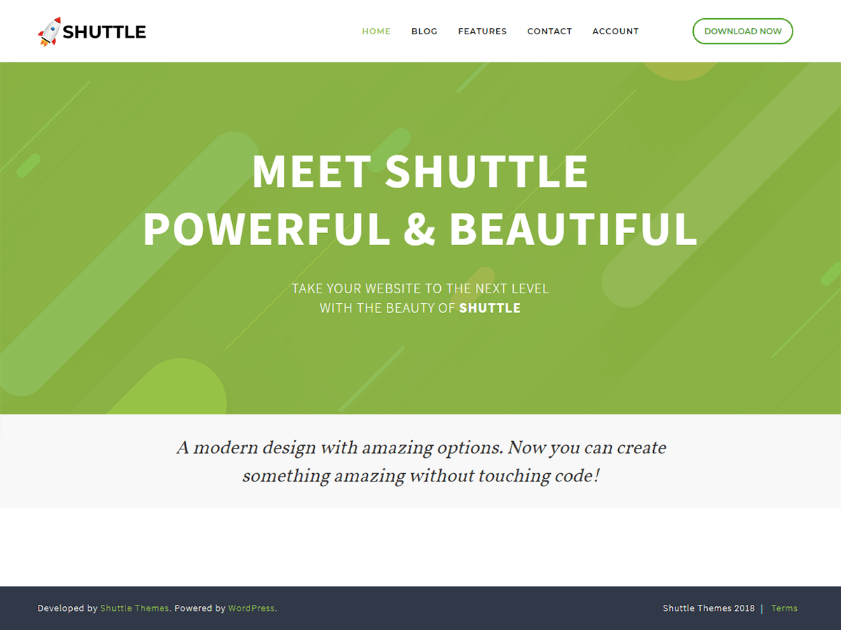 Shuttle Green Download Free Wordpress Theme 2