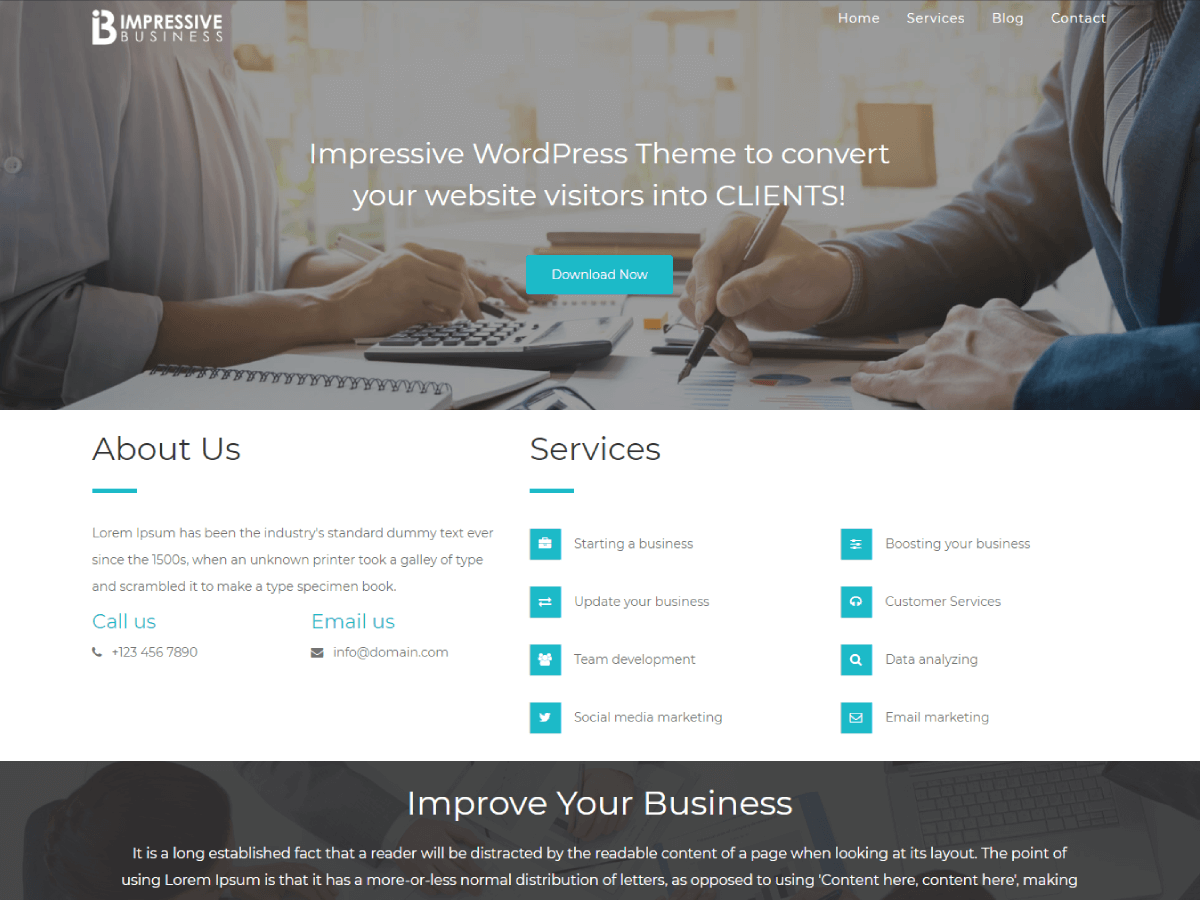 Impressive Business Download Free Wordpress Theme 5