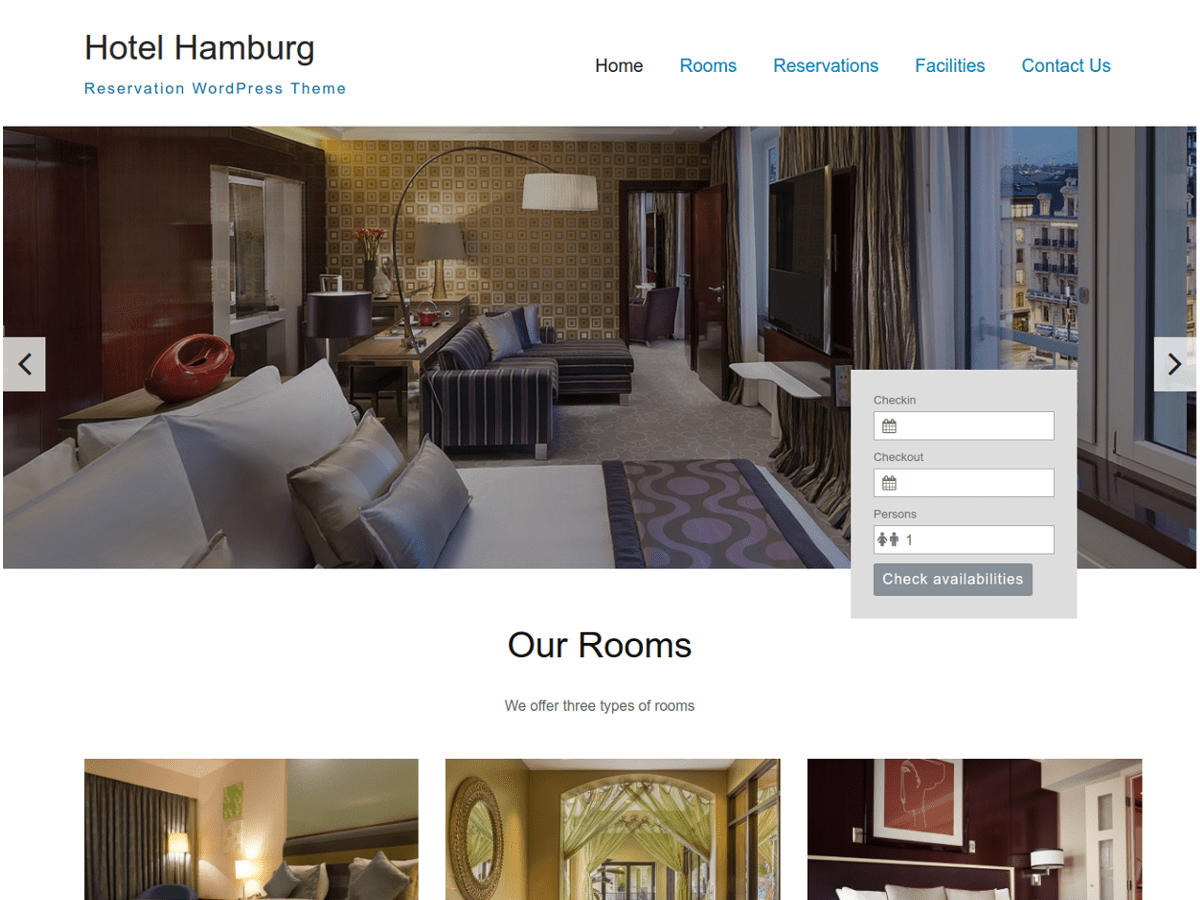 Hotel Hamburg Download Free WordPress Theme