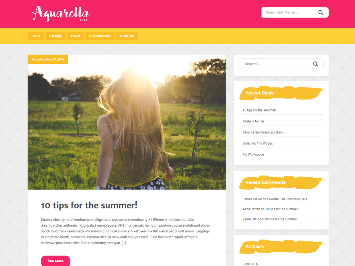 Aquarella Lite Download Free Wordpress Theme 4