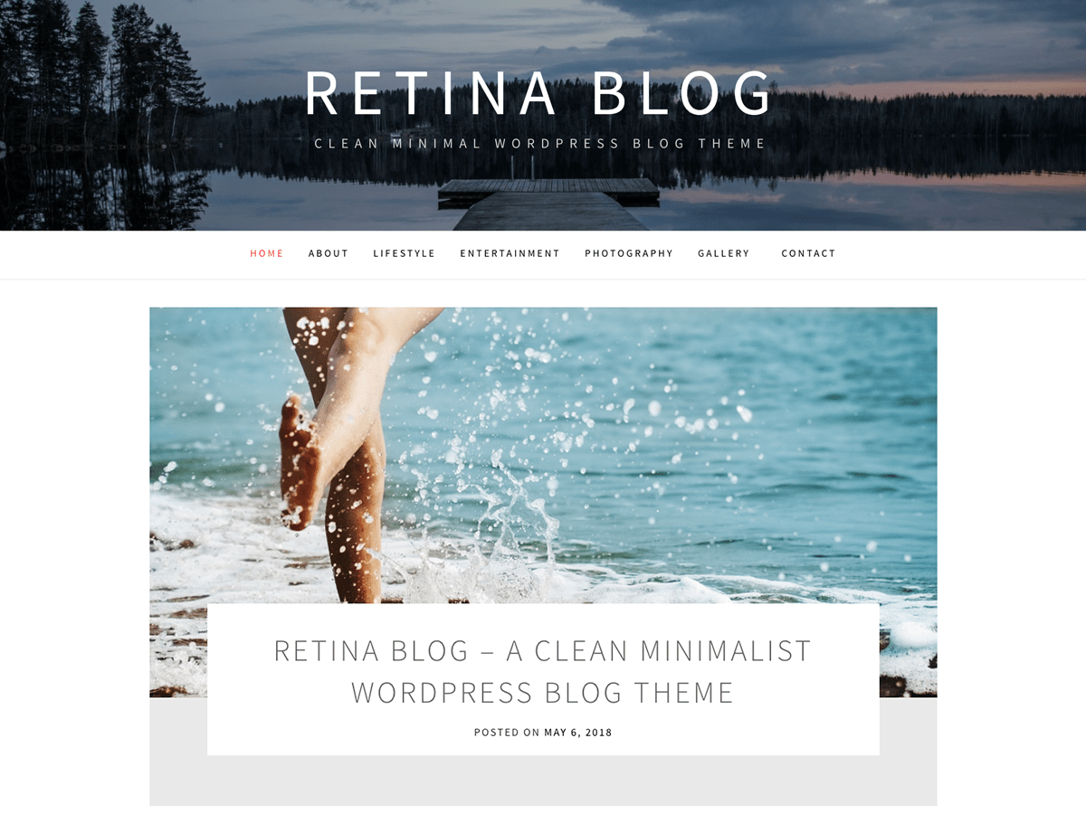 Retina Blog Download Free WordPress Theme
