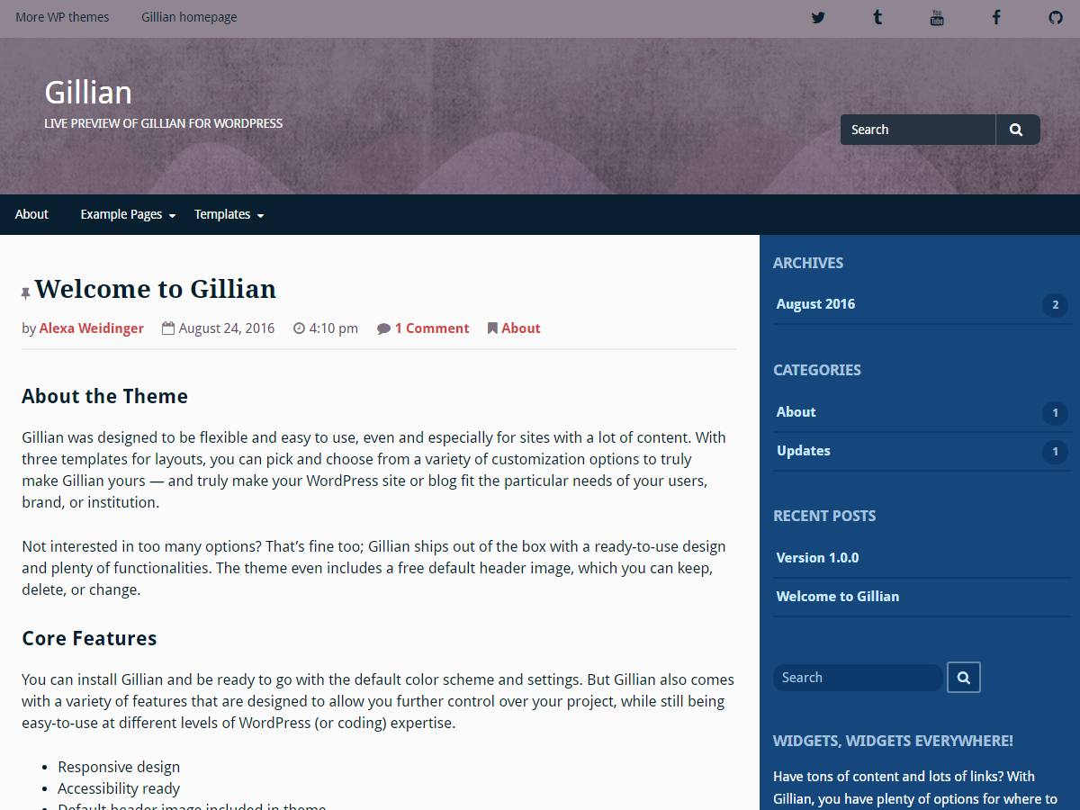 Gillian Download Free Wordpress Theme 2