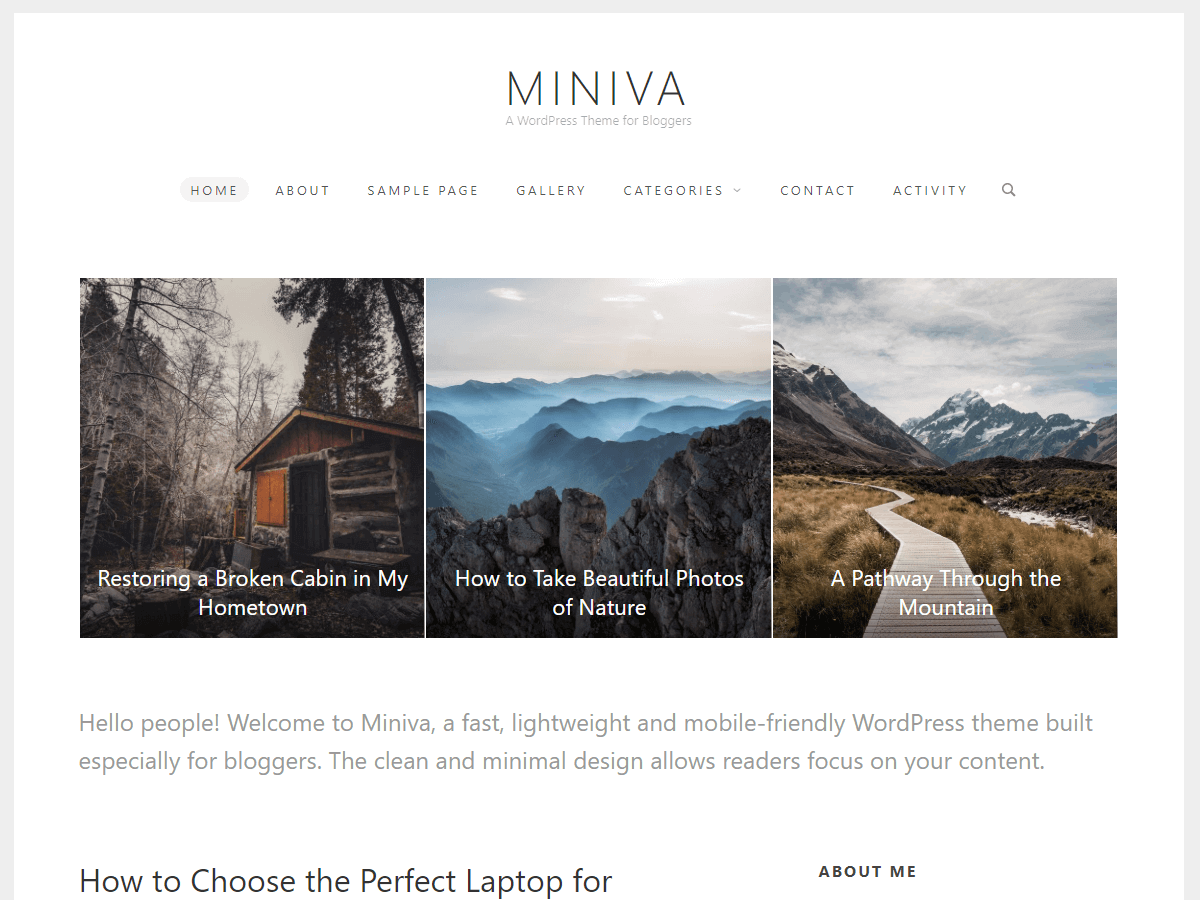 Miniva Download Free Wordpress Theme 1