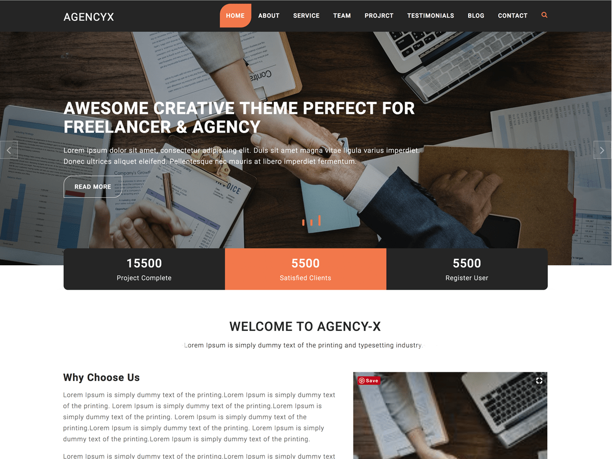 Agency X Download Free Wordpress Theme 2