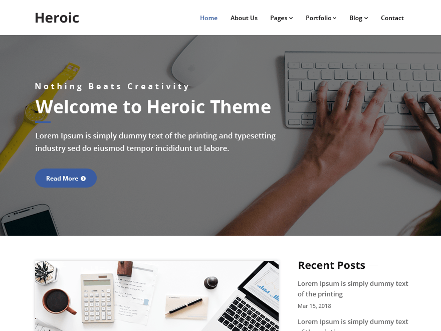 Heroic Download Free Wordpress Theme 3