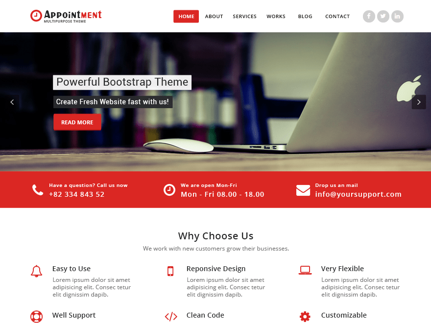 Appointment Red Download Free Wordpress Theme 2