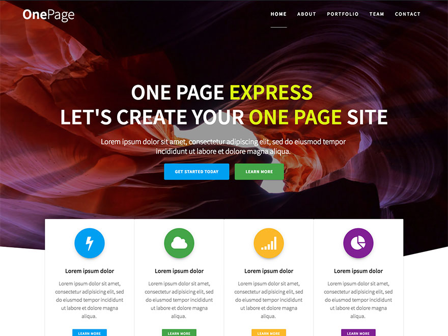 One Page Express Download Free WordPress Theme