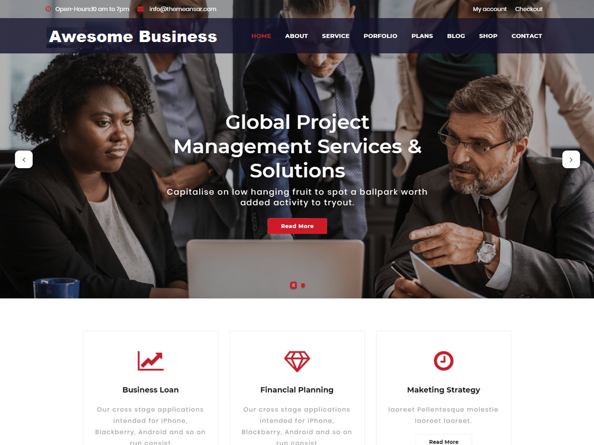 Awesome Business Download Free Wordpress Theme 1