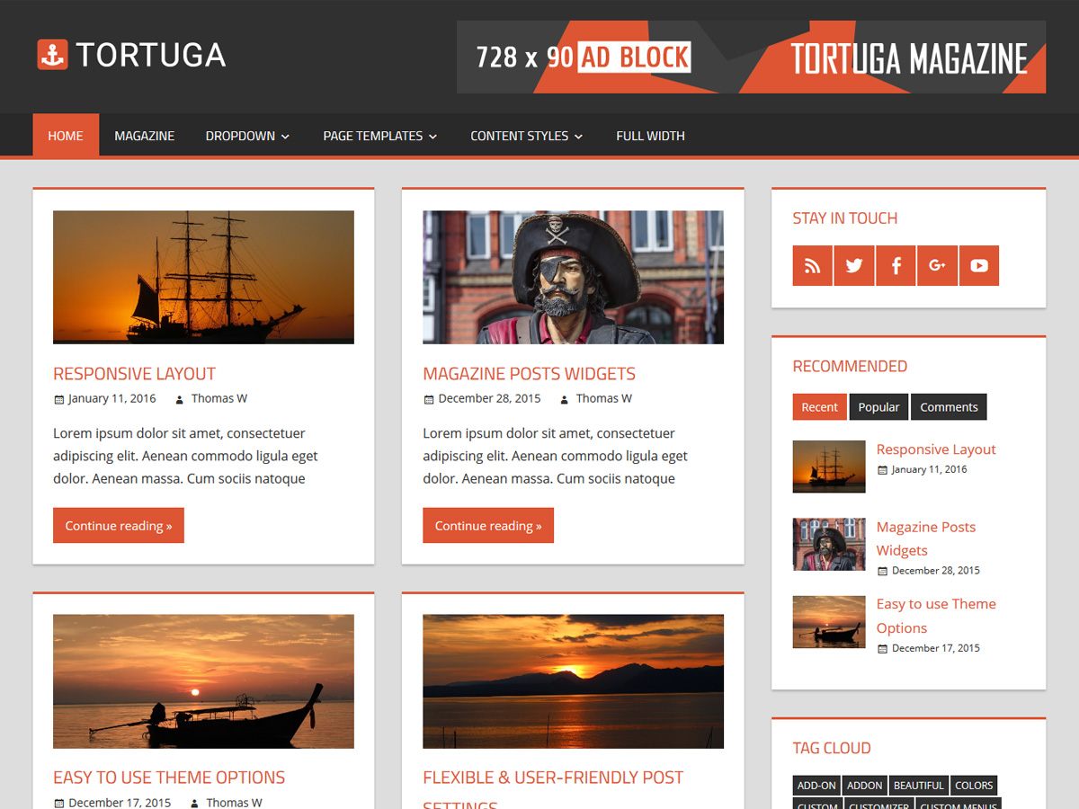 Tortuga Download Free Wordpress Theme 2