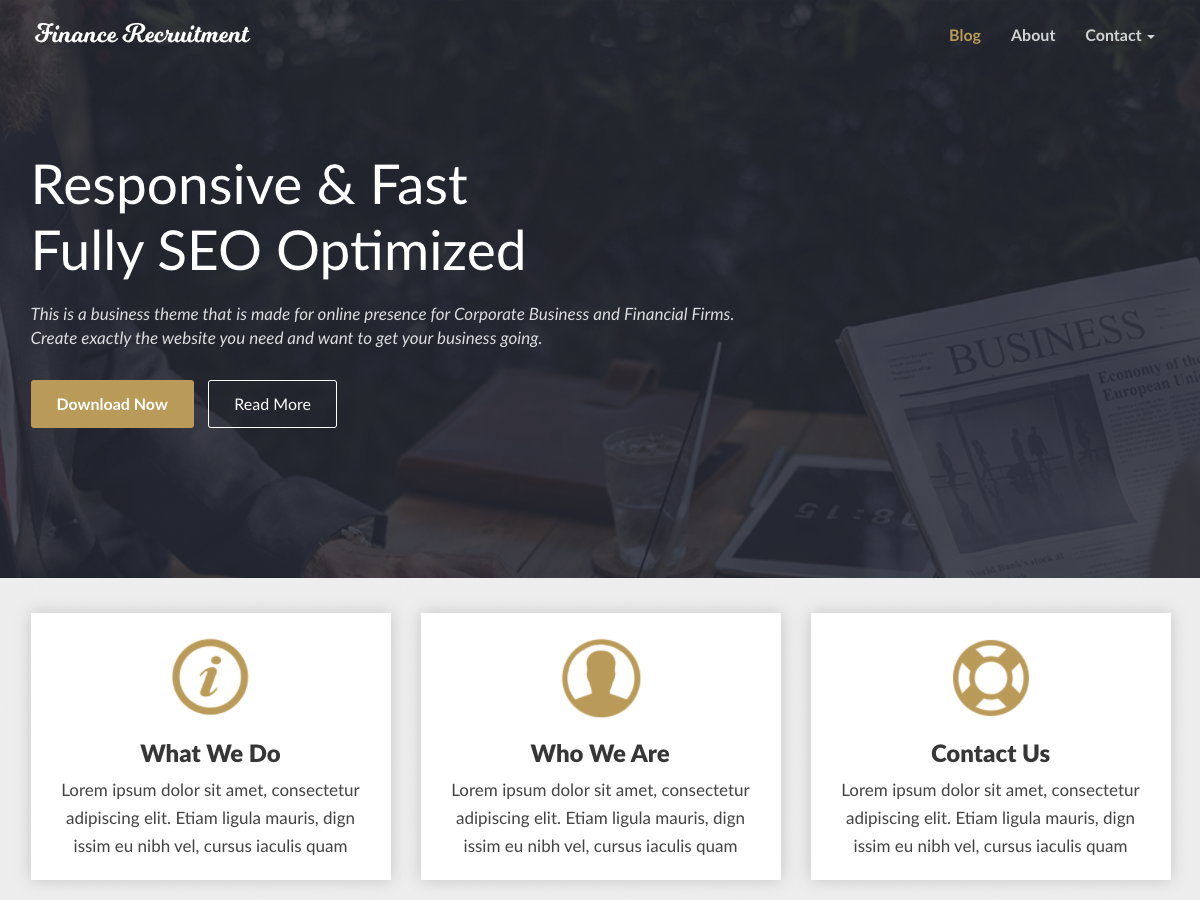 FinanceRecruitment Download Free WordPress Theme