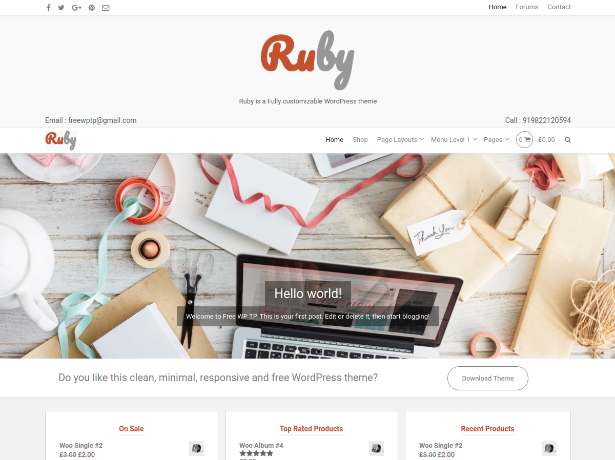 Ruby Download Free Wordpress Theme 2